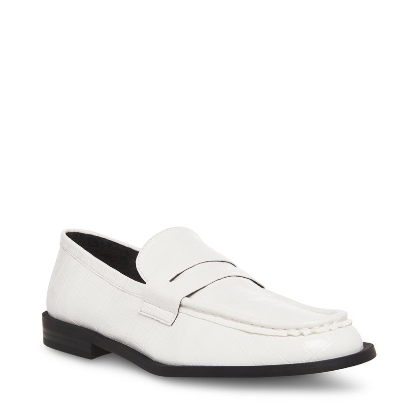 Loafers Steve Madden Goodman Crocodile Mujer Blancas | ES UK01ES